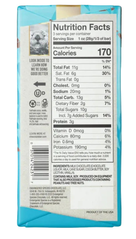Endangered Species Milk Chocolate Bar