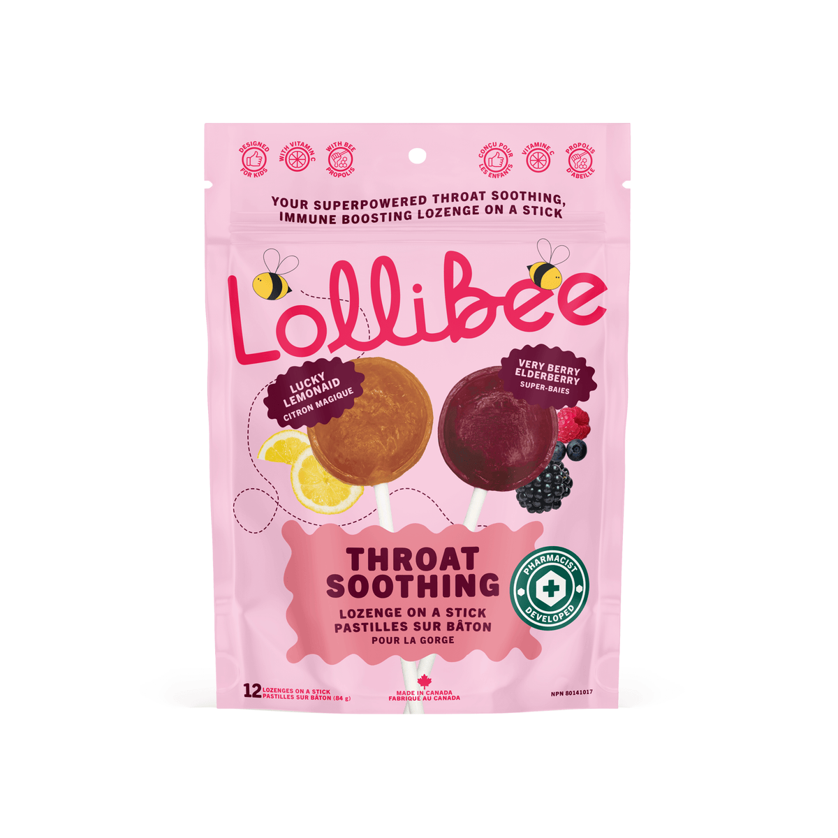 Lollibee Variety Pack Throat Soothing Lozenge On A Stick