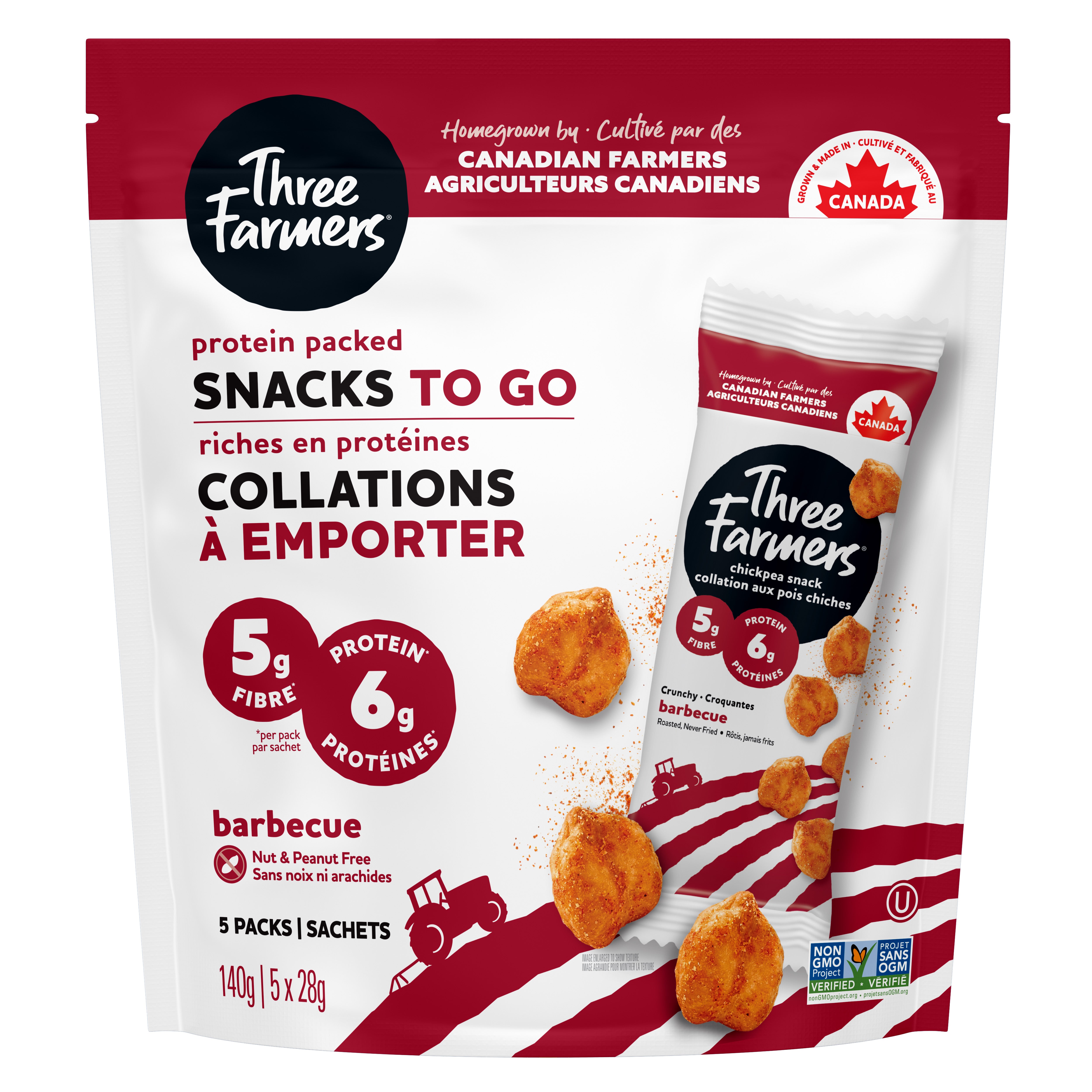 Three Farmers Crunchy Barbecue Chickpea Snack To Go