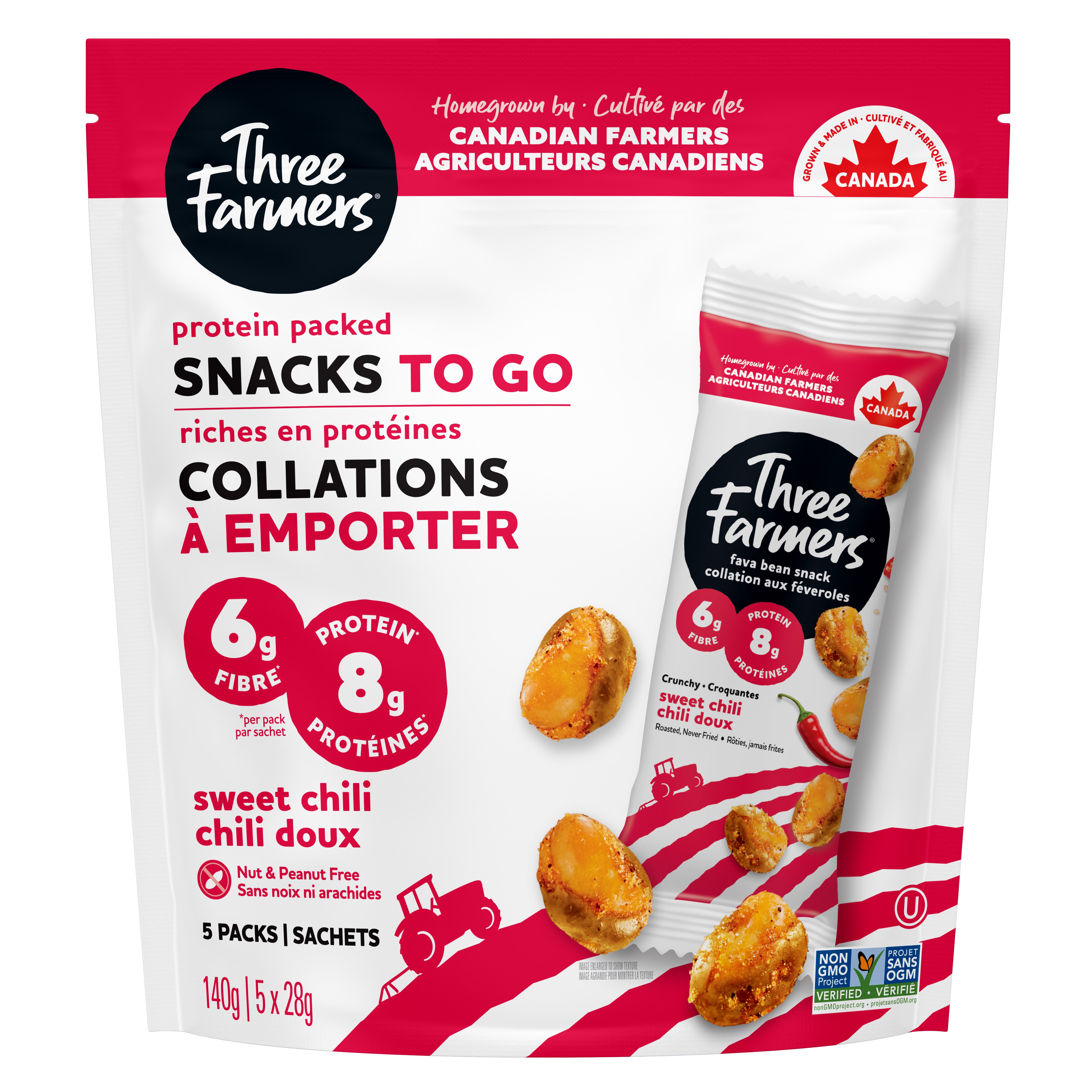 Three Farmers Crunchy Sweet Chili Fava Bean Snack To Go