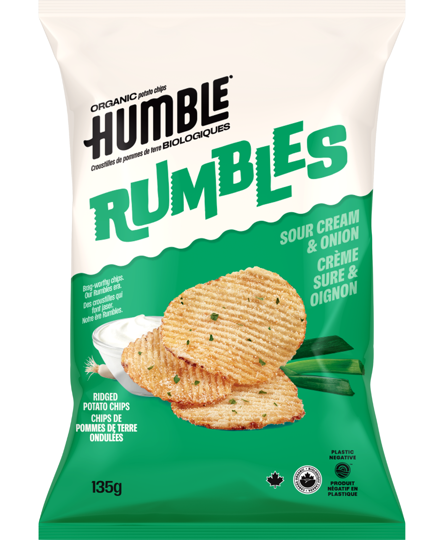 Humble Potato Organic Sour Cream & Onion Ridged Potato Chips