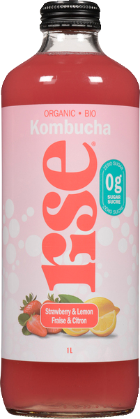 Organic Strawberry & Lemon Low-Sugar Kombucha