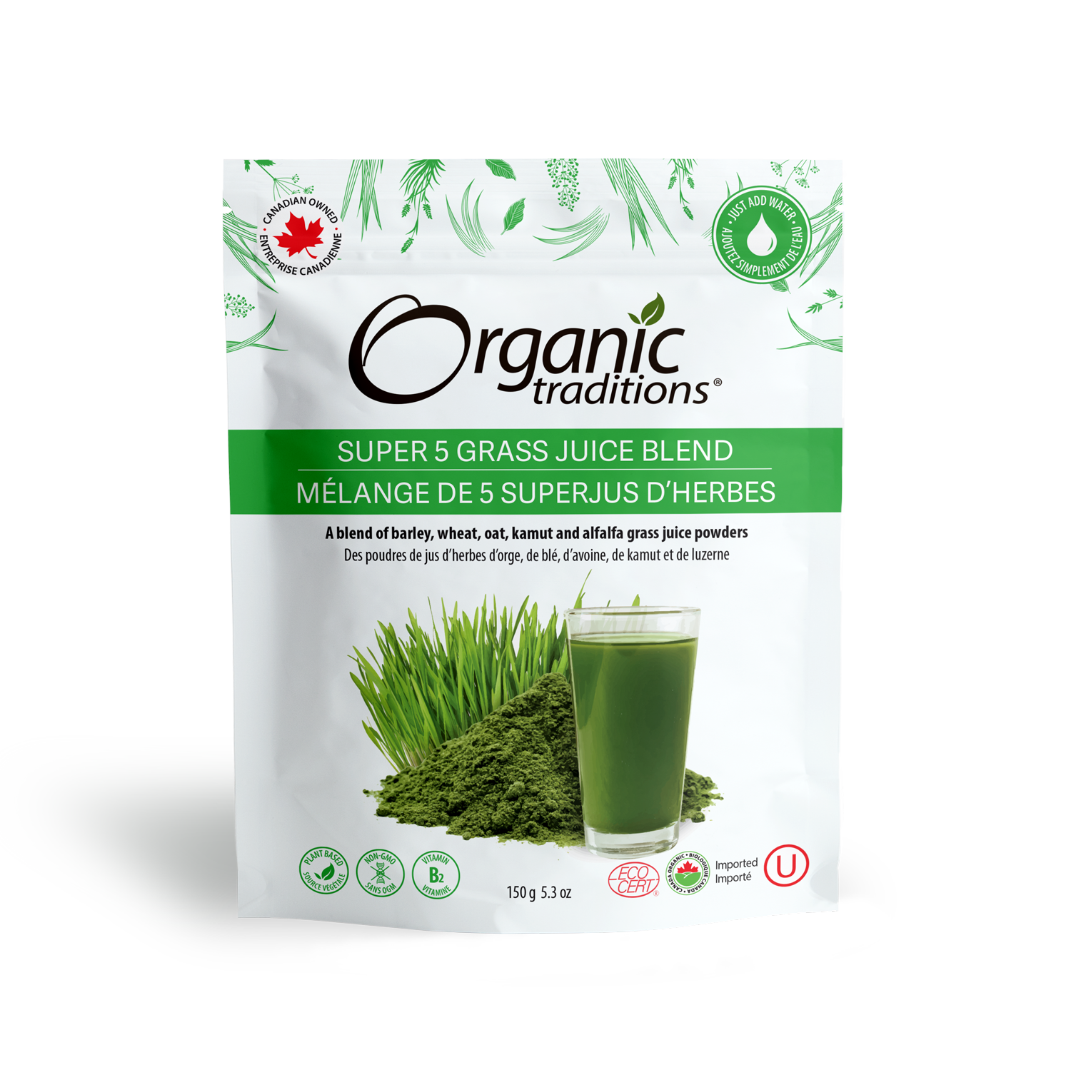 Organic Traditions Organic Super 5 Grass Juice Blend