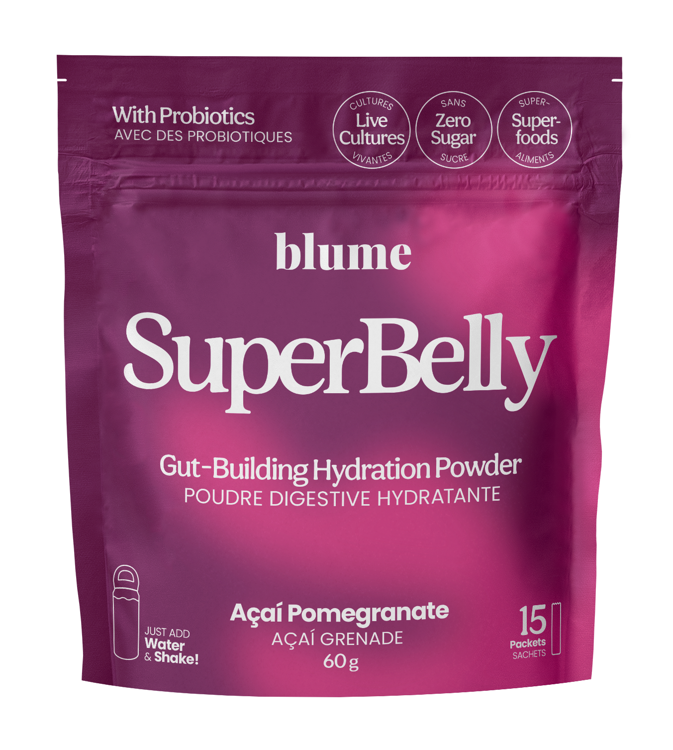 Blume Acai Pomegranate SuperBelly Gut-Building Hydration Powder