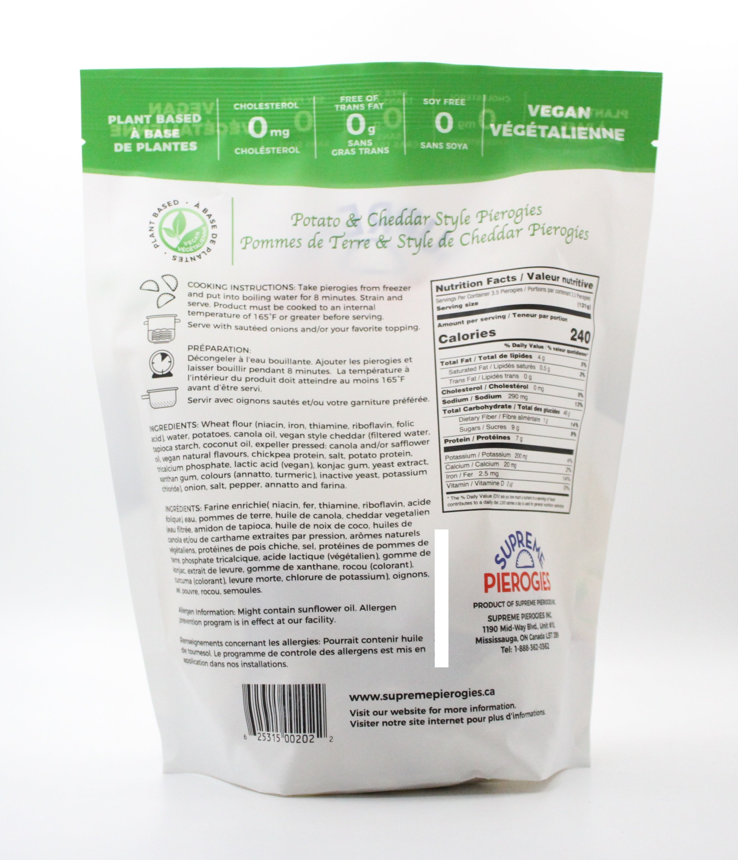 Supreme Pierogies Vegan Potato & Cheddar Style Pierogies