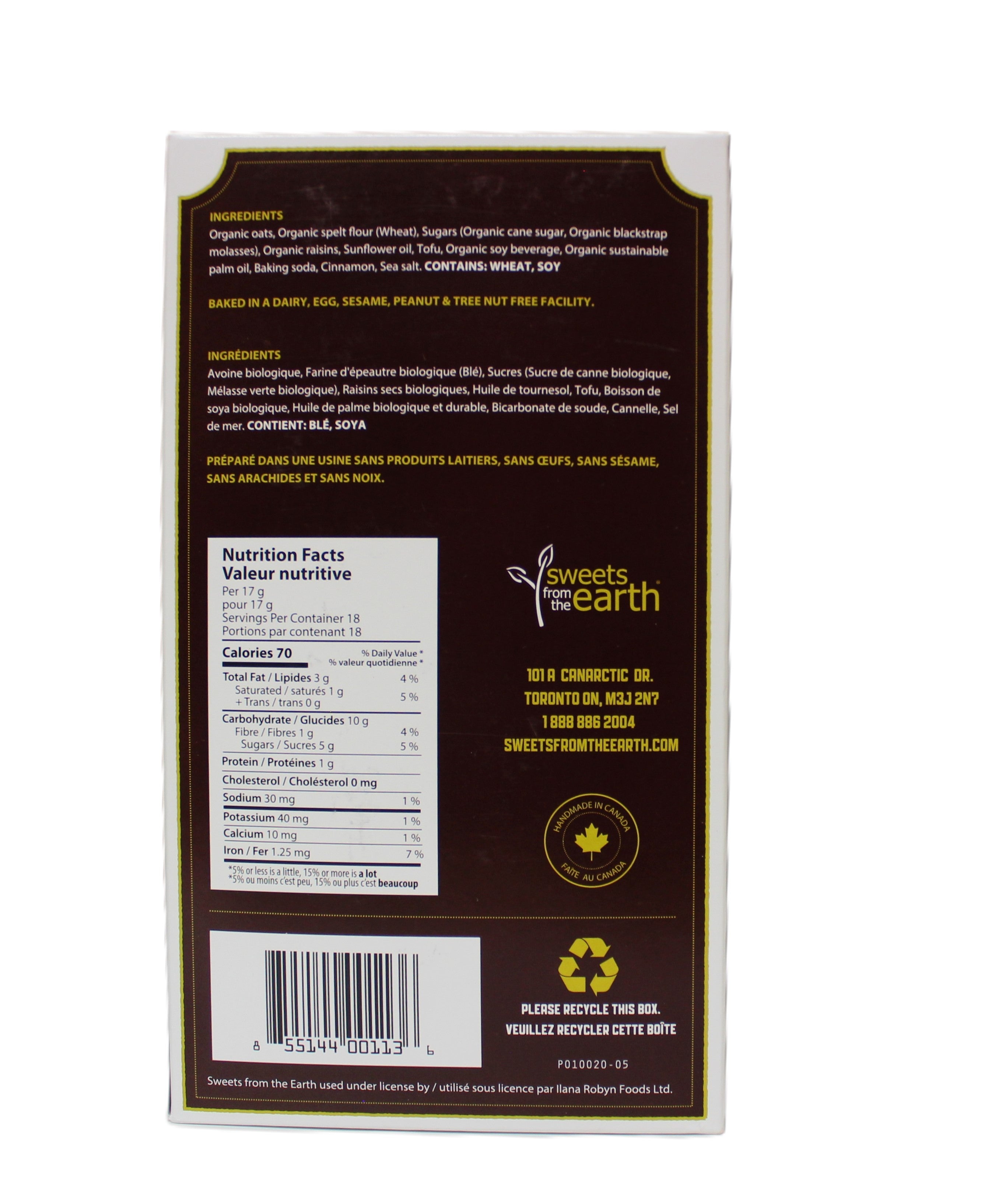Sweets From The Earth Oatmeal Raisin Cookies