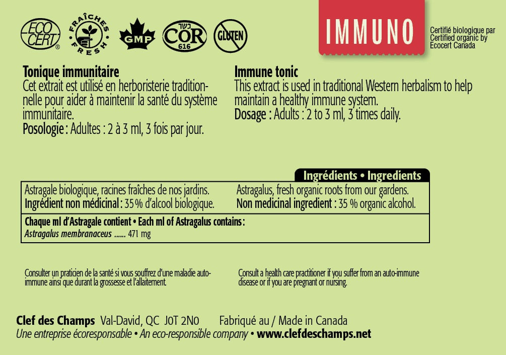 Clef Des Champs Organic Astragalus Tincture