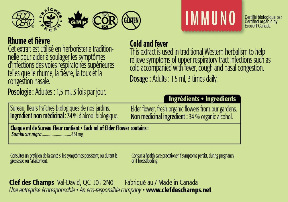 Clef Des Champs Organic Elder Flower Tincture