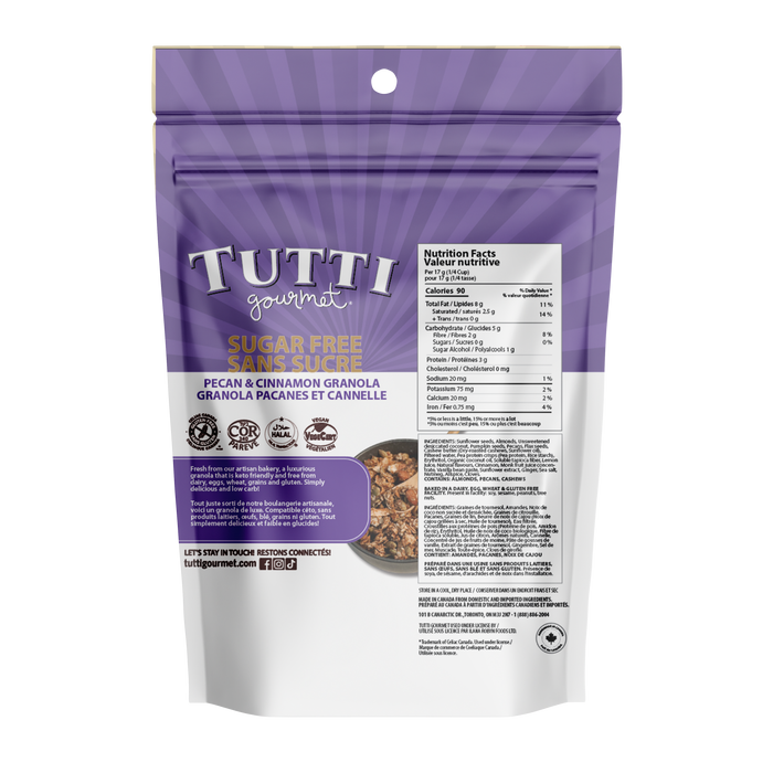 Tutti Gourmet Vegan Keto Pecan& Cinnamon Granola
