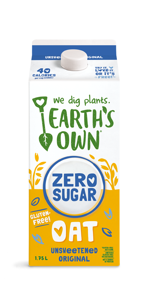 Earth's Own Gluten Free Unsweetened Original Zero Sugar Oat Milk