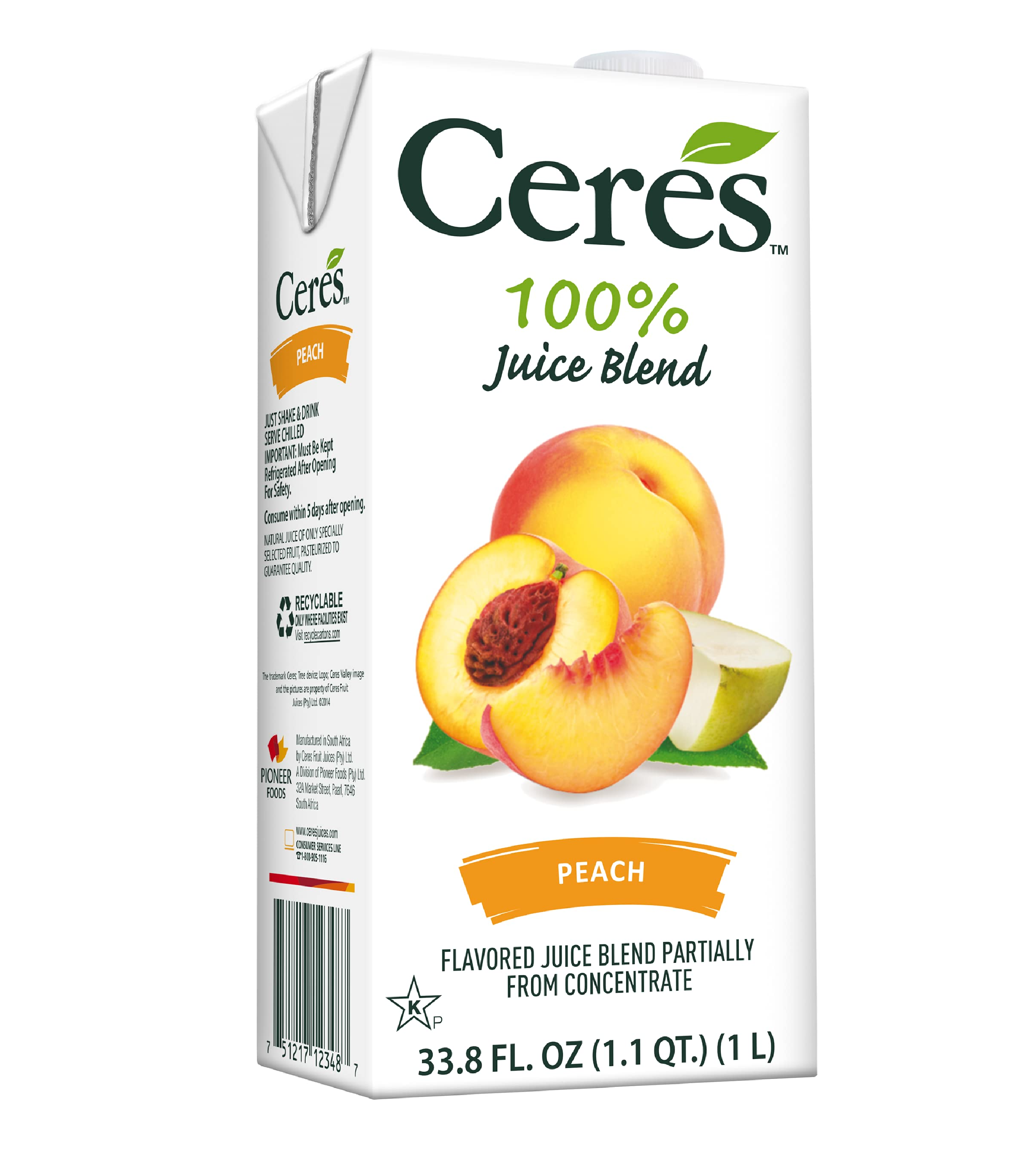 Ceres Peach Juice Blend No Sugar Added