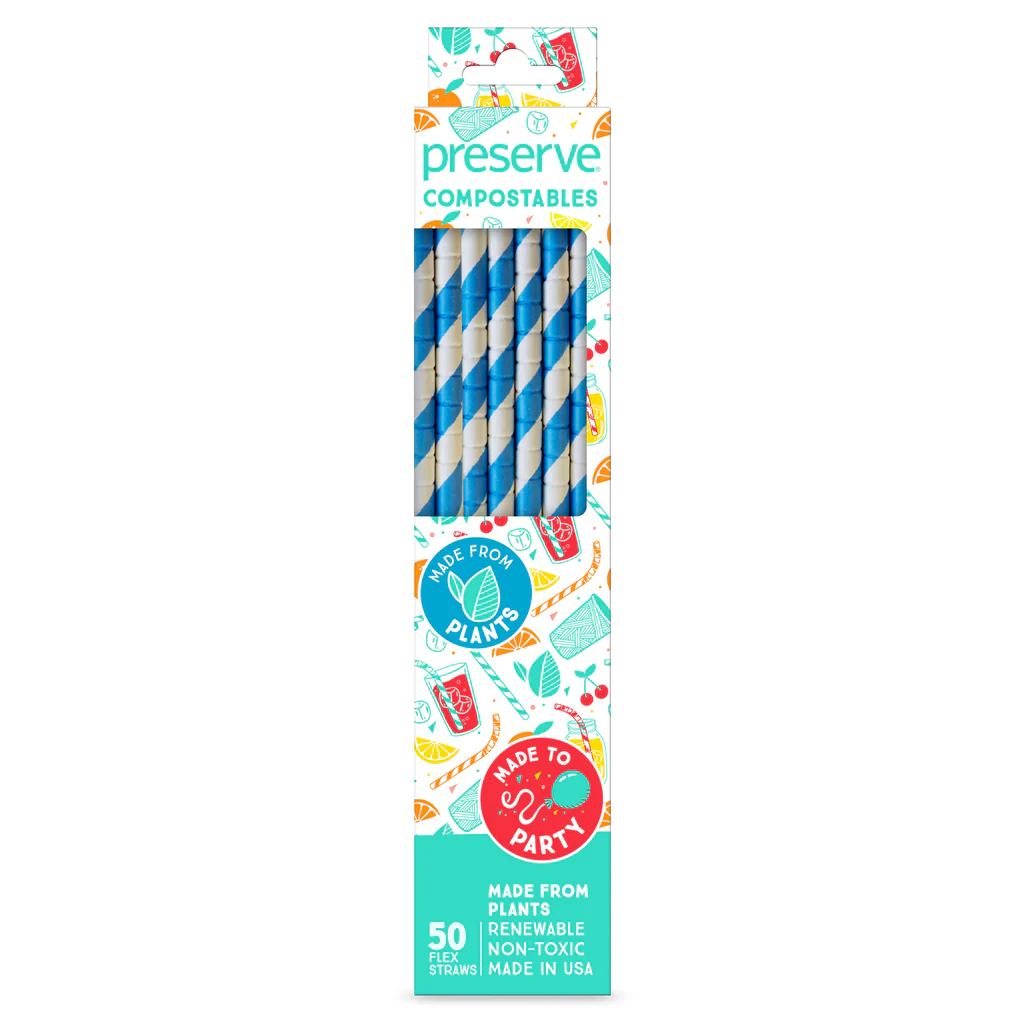 Preserve Compostable Straws Blue