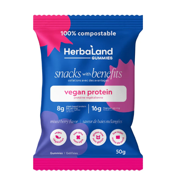 Herbaland Wild Berry Vegan Protein Gummies
