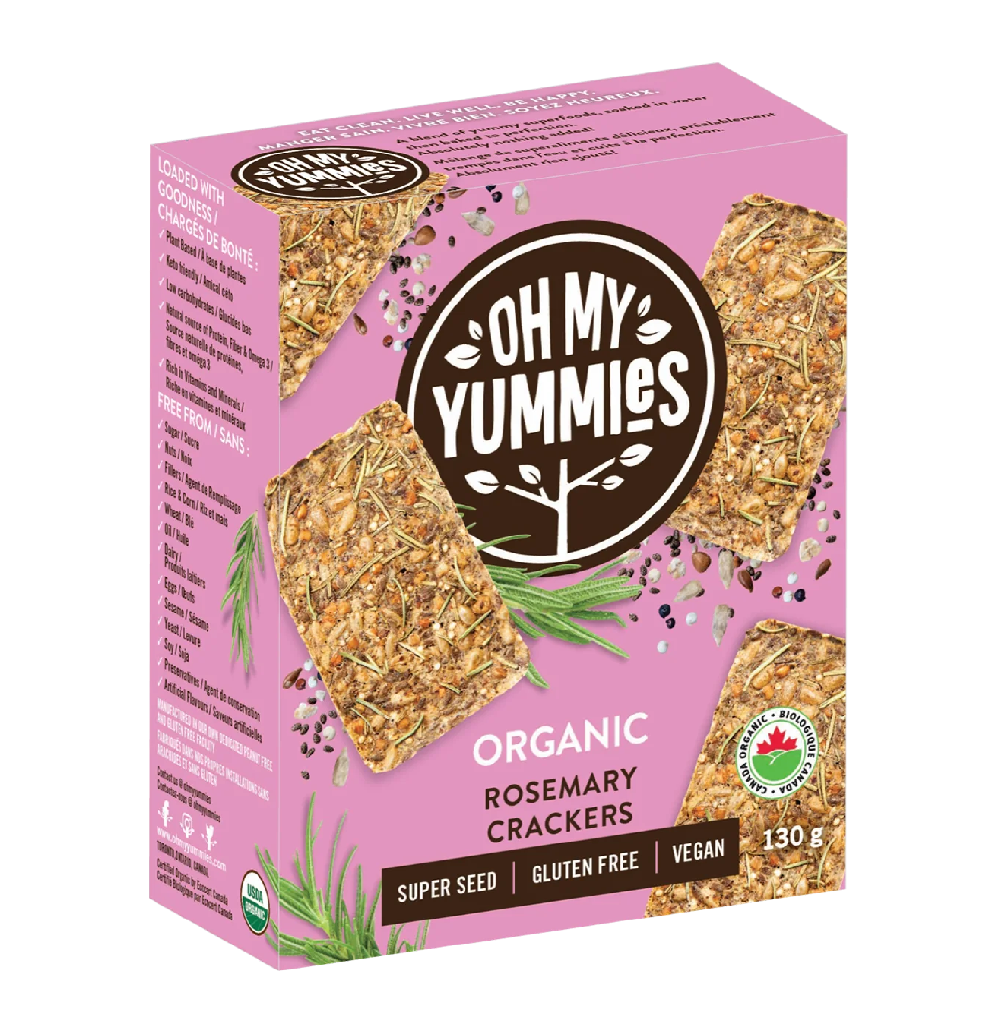 Oh My Yummies Rosemary Superseed Crackers