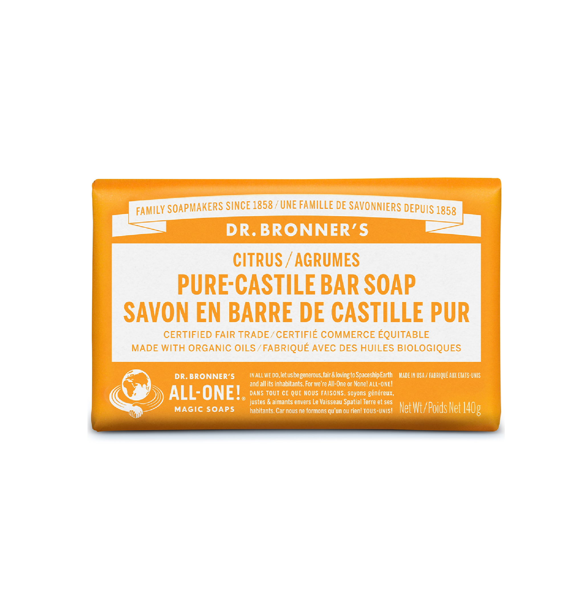Dr. Bronner's Organic Citrus Orange Bar Soap