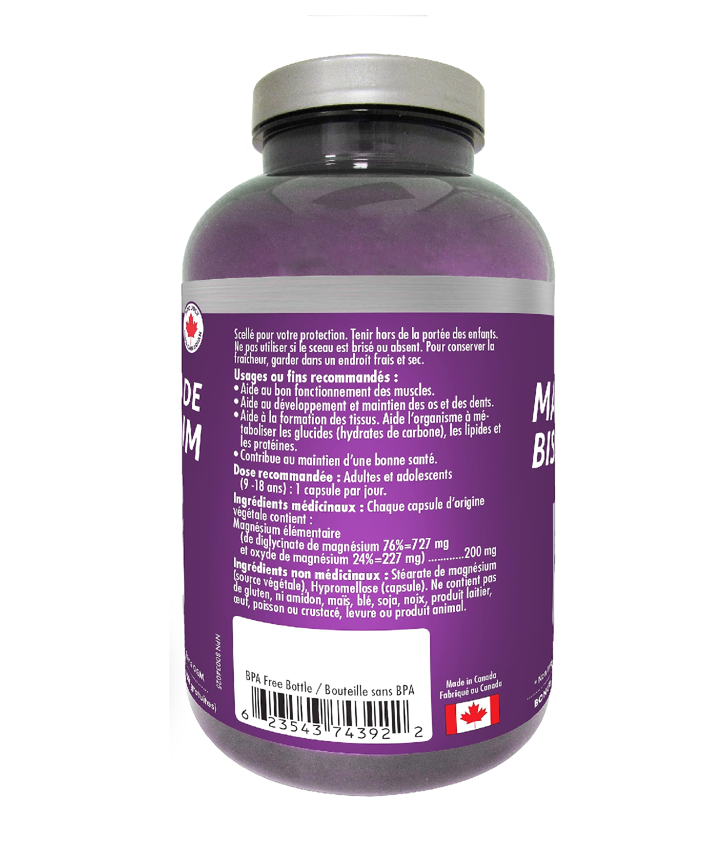 Magnesium Bisglycinate 200mg (Bonus Size)