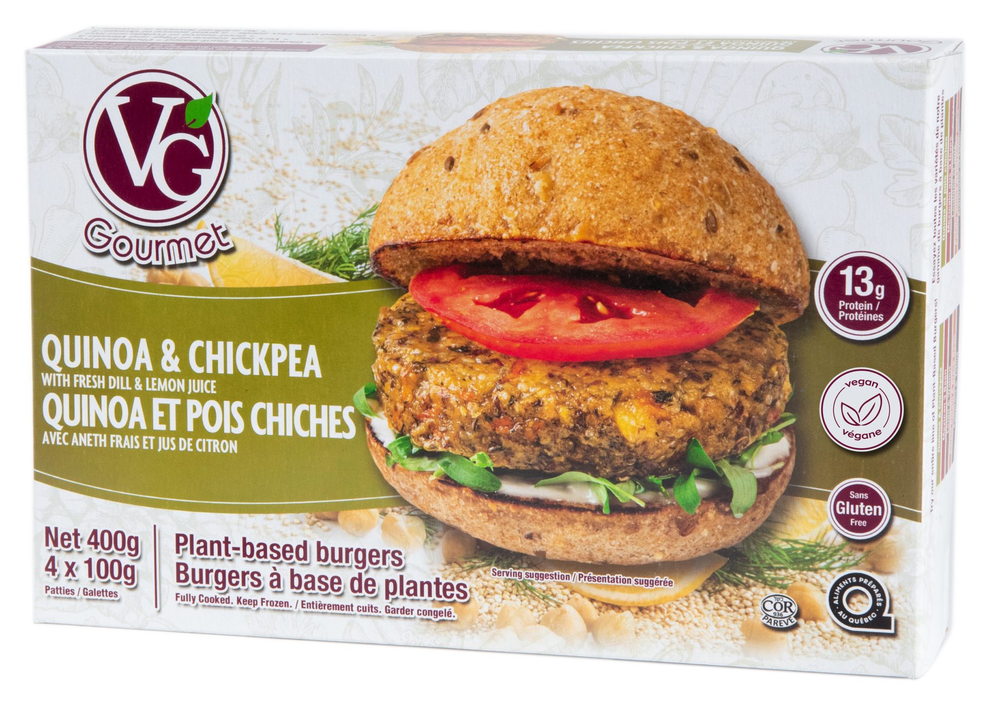 VG Gourmet Quinoa & Chickpea Burgers