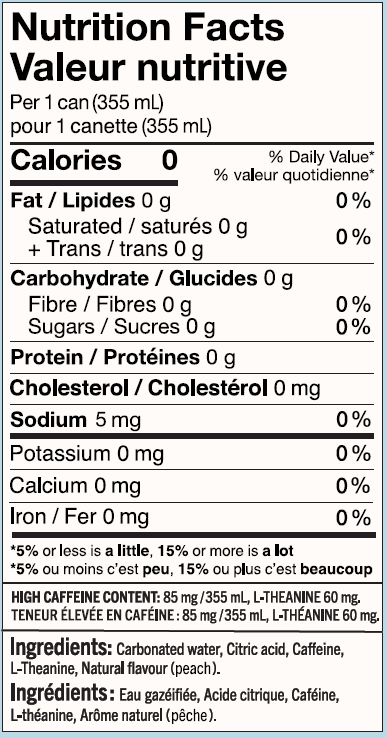 Wakewater Peach Caffeinated Sparkling Water