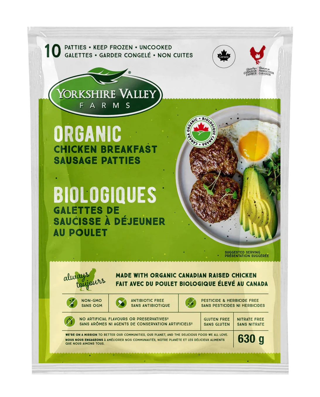Yorkshire Valley Organic Chicken Breakfast Sausage Patties
