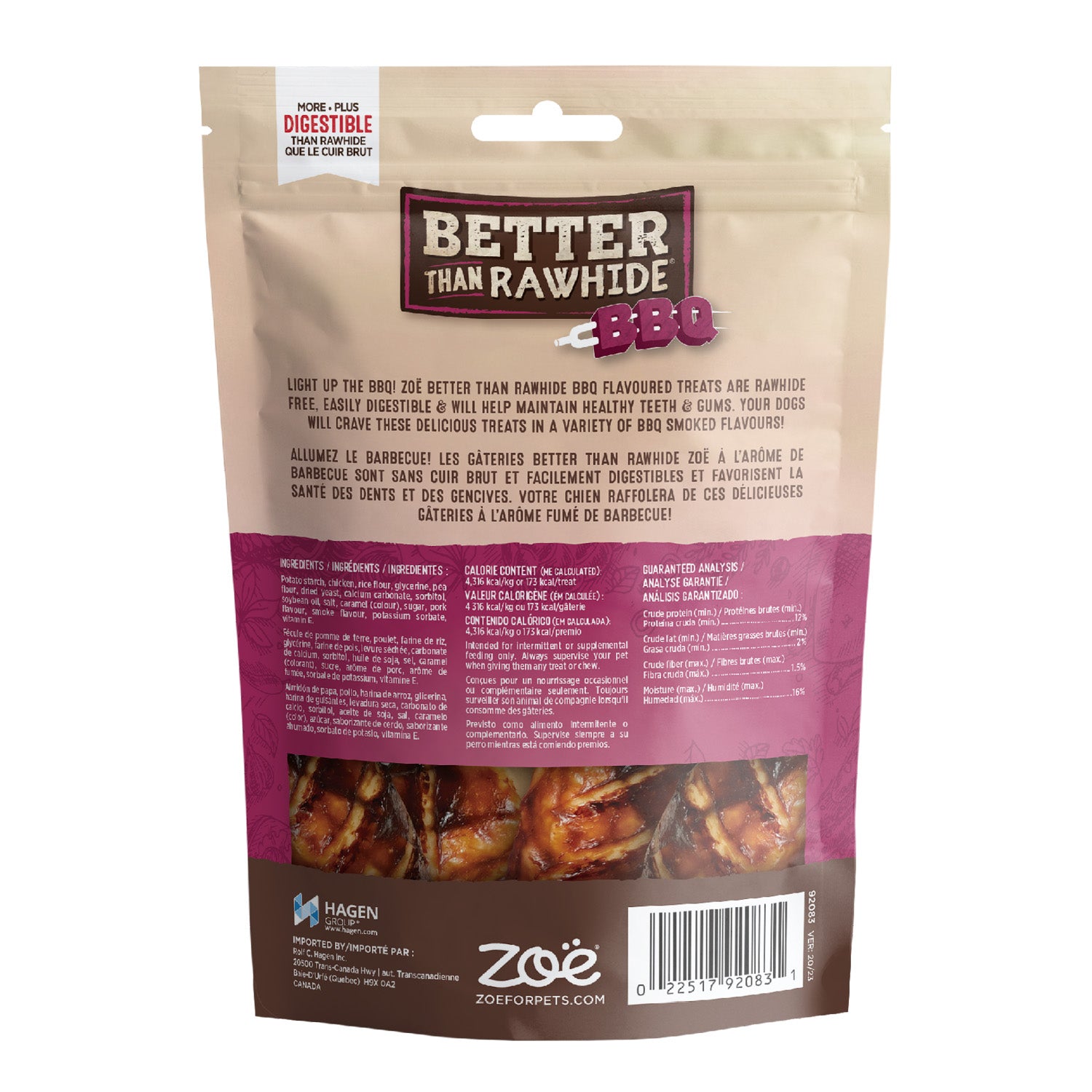 Zoe Rawhide-Free Pork Flavour Dog Treats