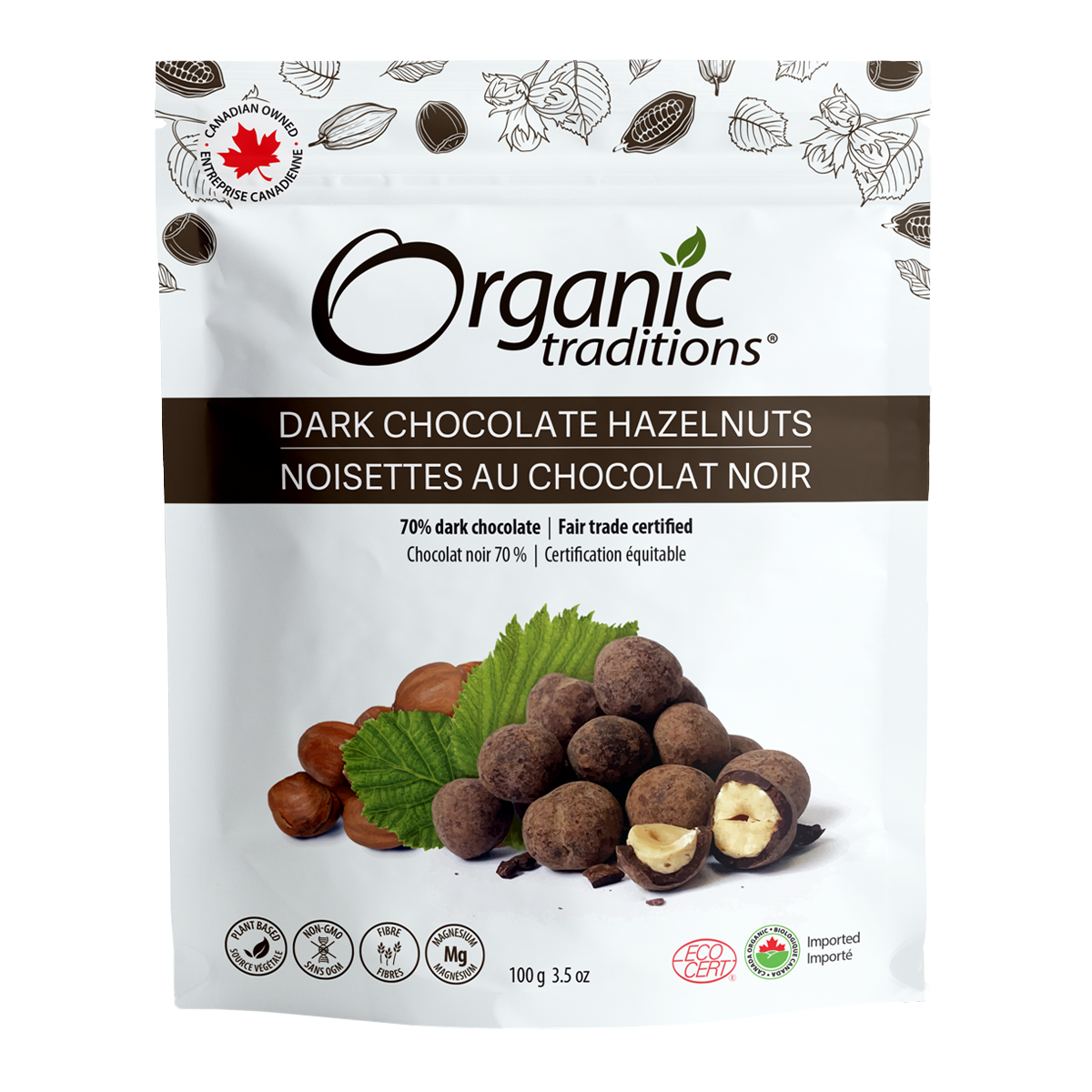 Organic Traditions Organic Dark Chocolate Hazelnuts