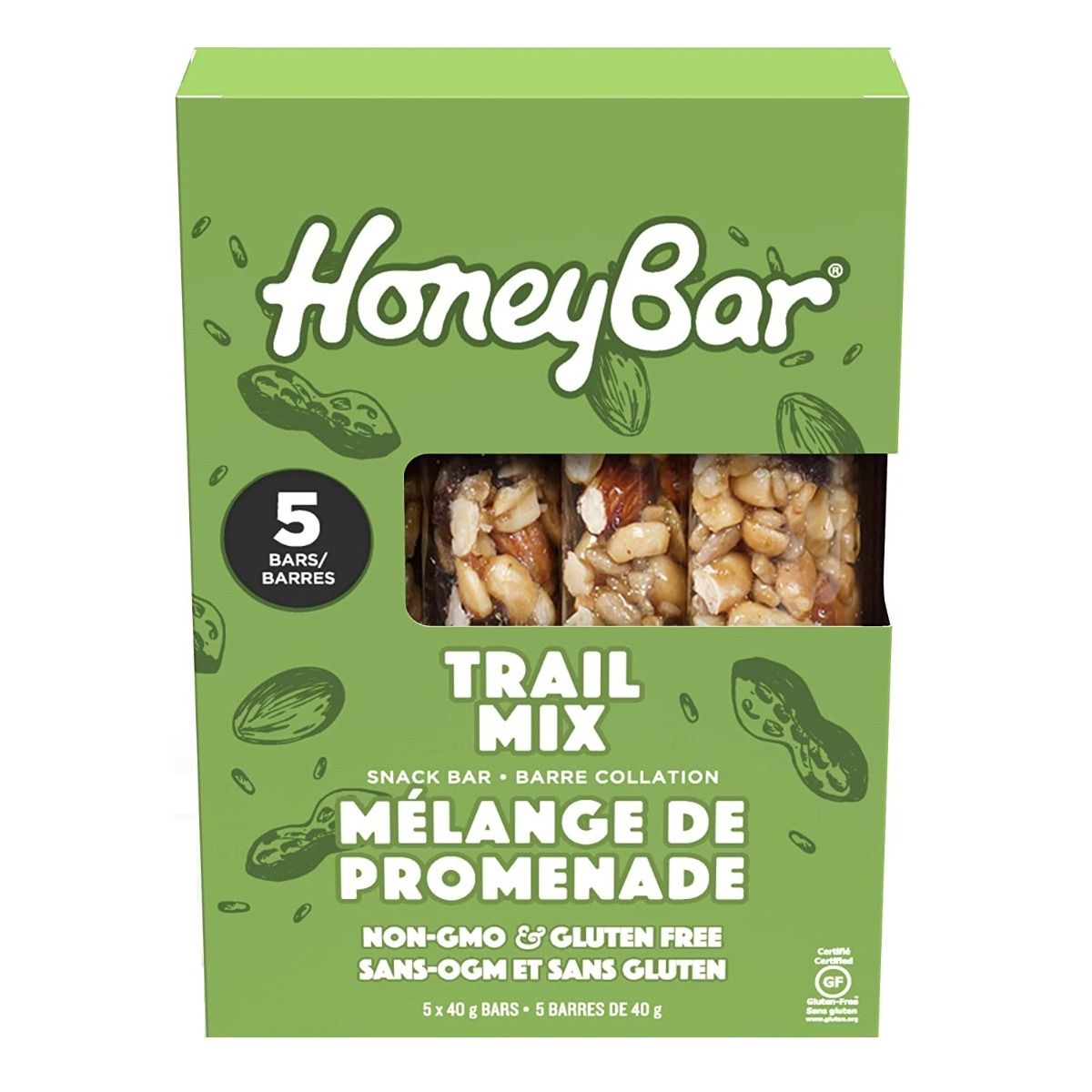 Honey Bar Trail Mix Snack Bar - 5 pack