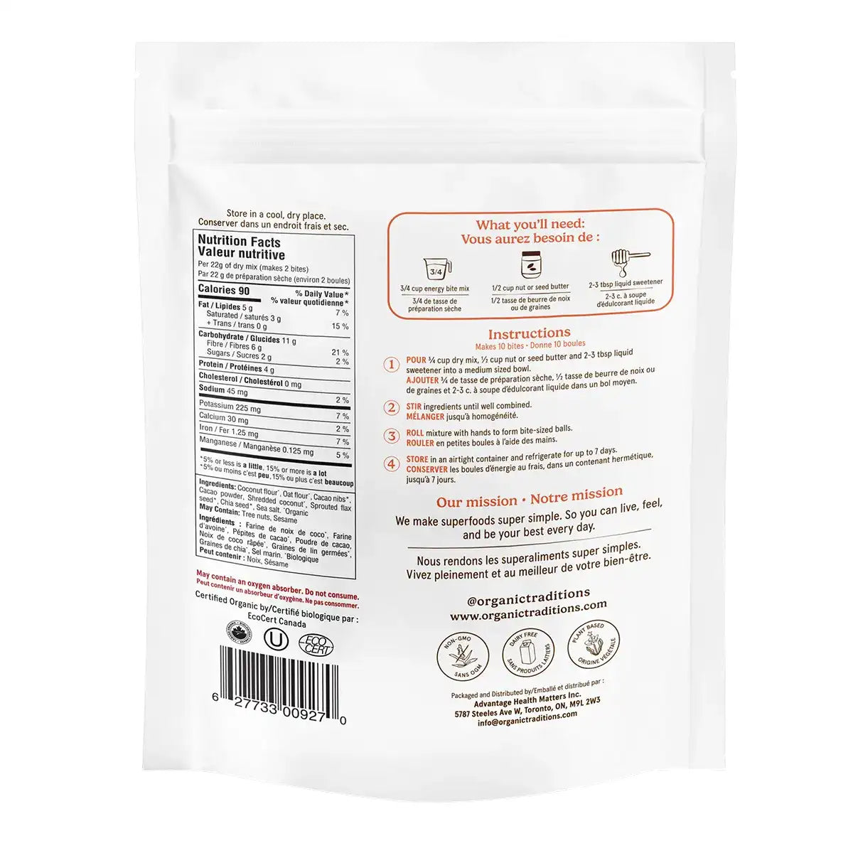 Organic Traditions Organic Energy Bite Mix