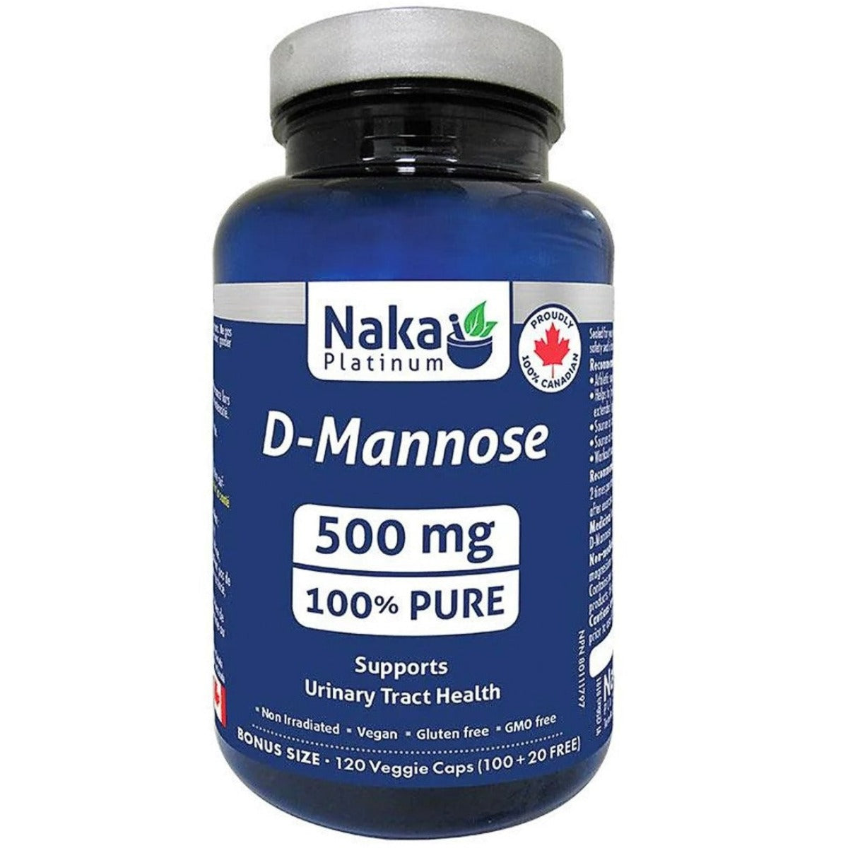 Naka D-Mannose - 500mg Bonus Size