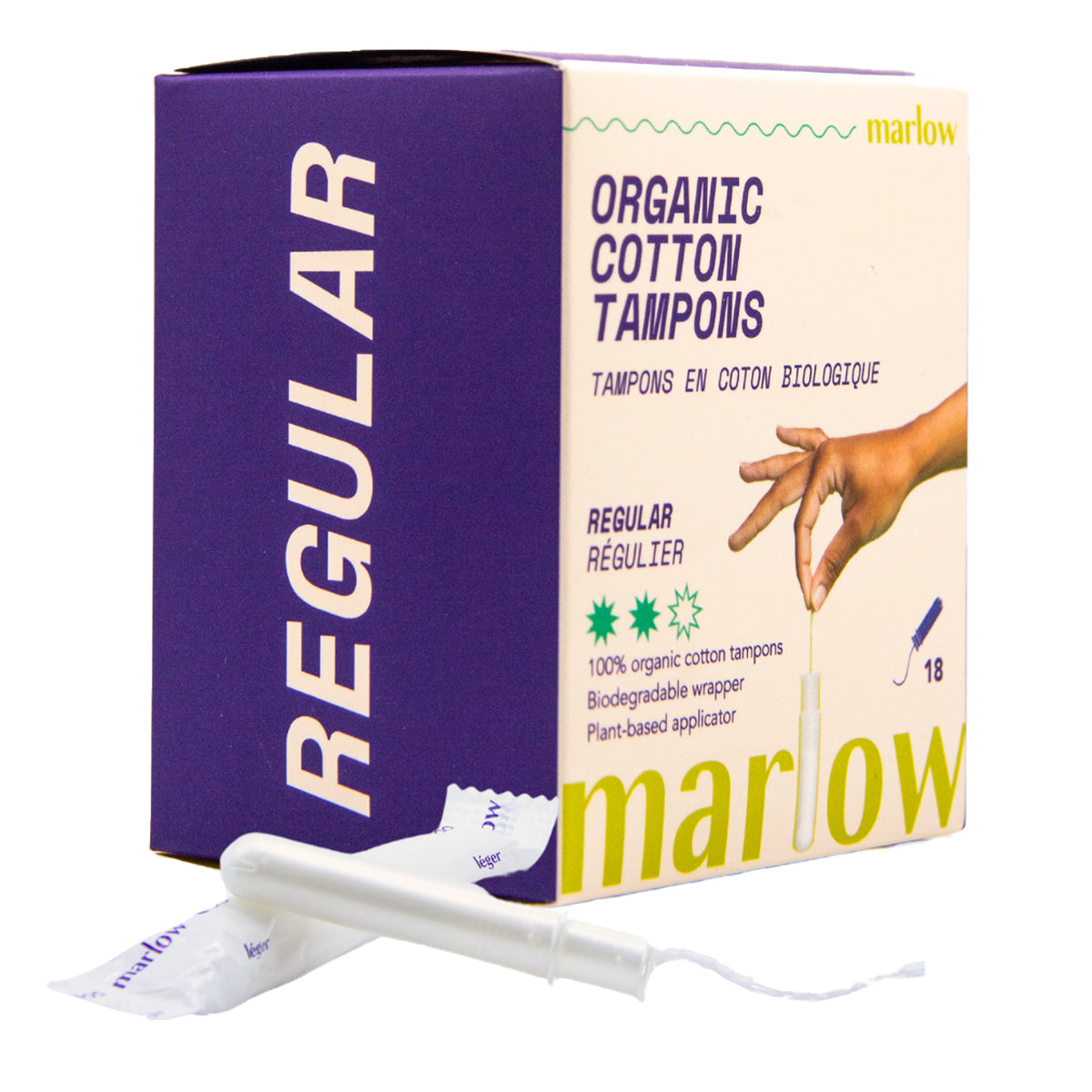 Marlow Organic Regular Cotton Tampons