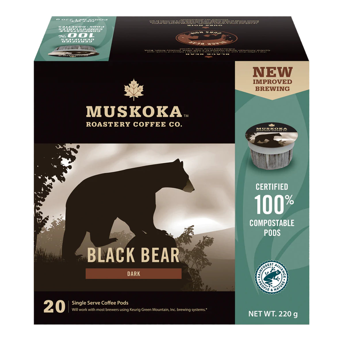 Muskoka Roaster Black Bear Compostable Coffee Pods