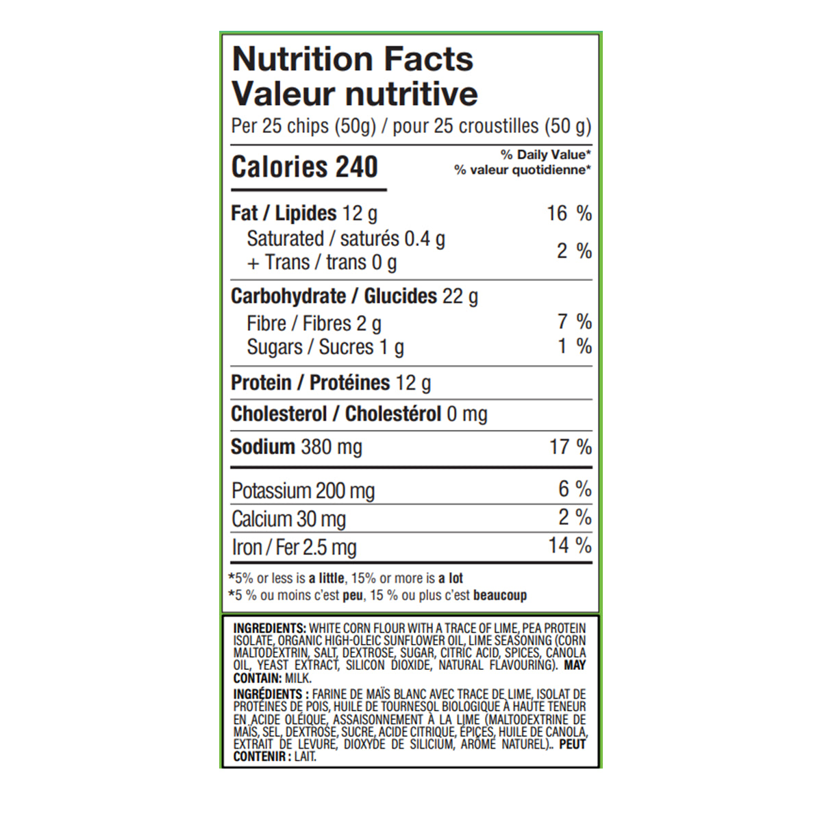 Gluten-Free Plant-Based Hint of Lime Tortilla Protein Chips