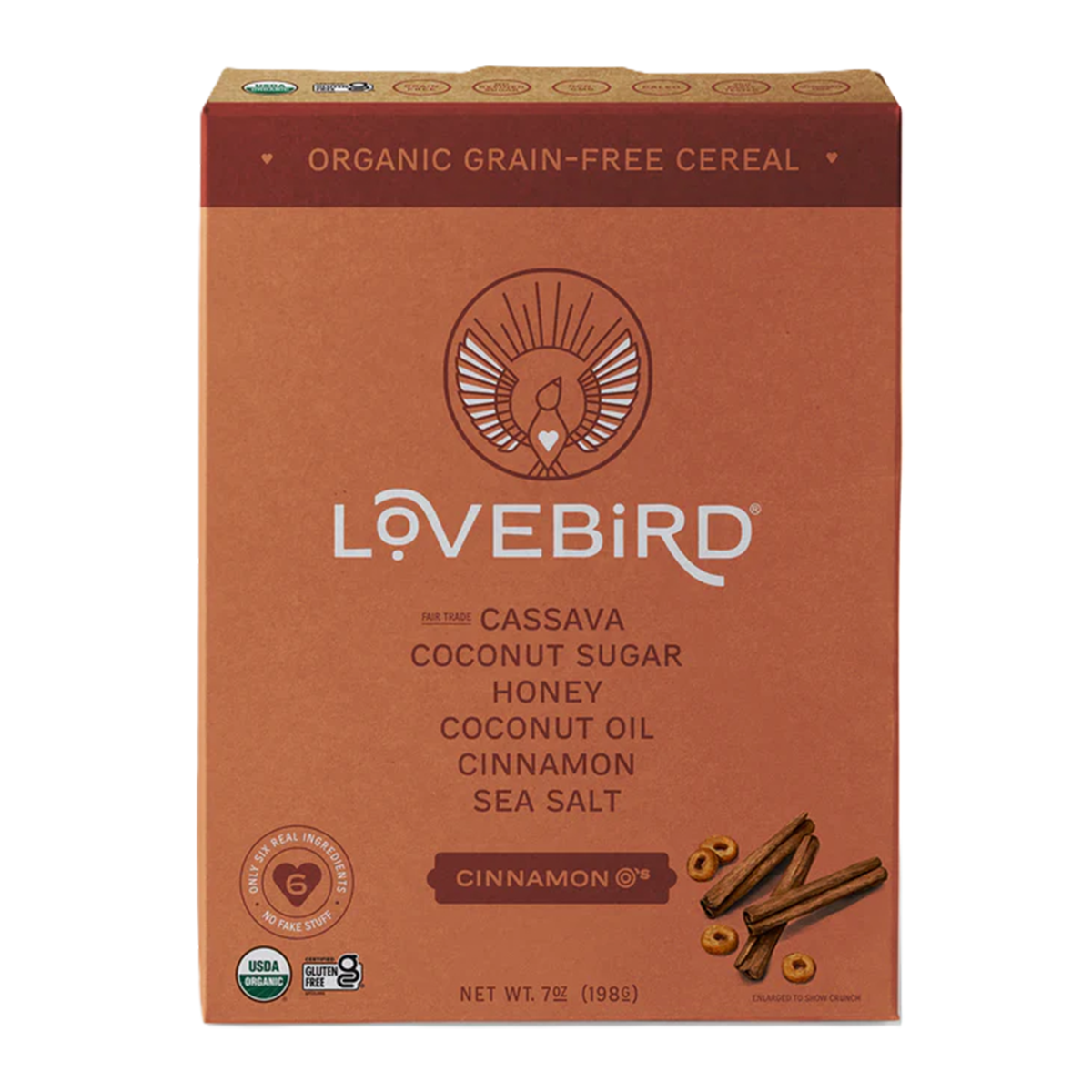 Lovebird Organic Grain-Free Cinnamon-O's Cereal
