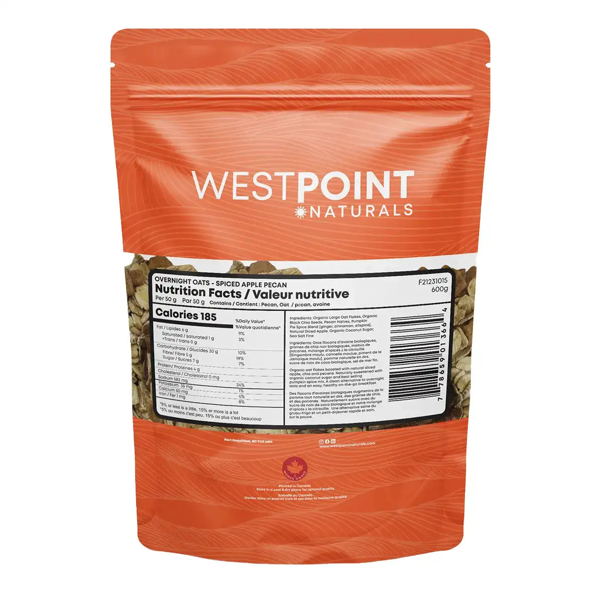 Westpoint Naturals Overnight Oats - Spiced Apple Pecan