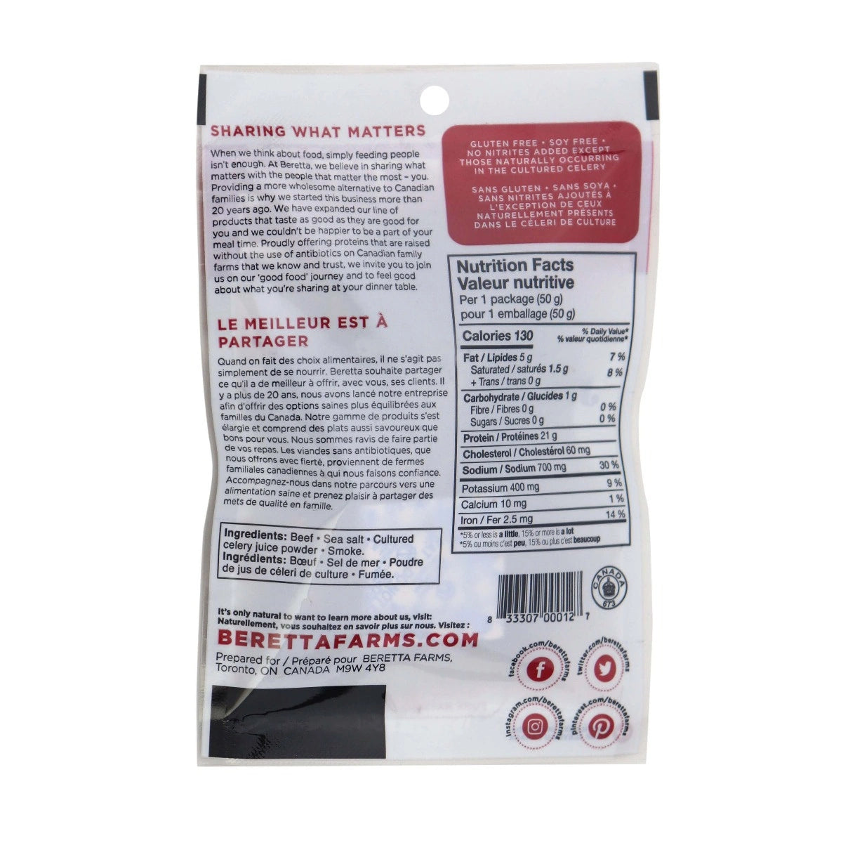 Beretta Hormone Free Beef Jerky