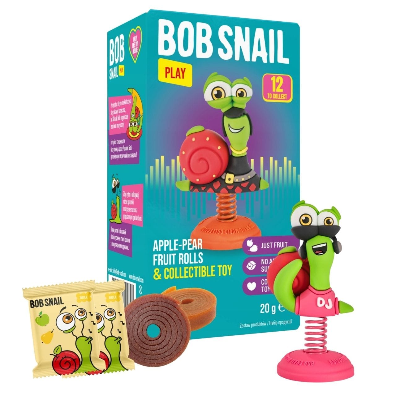 Bob Snail Natural Fruit Rolls with Toy