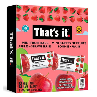 That's it. Apples + Strawberries Mini Fruit Bars