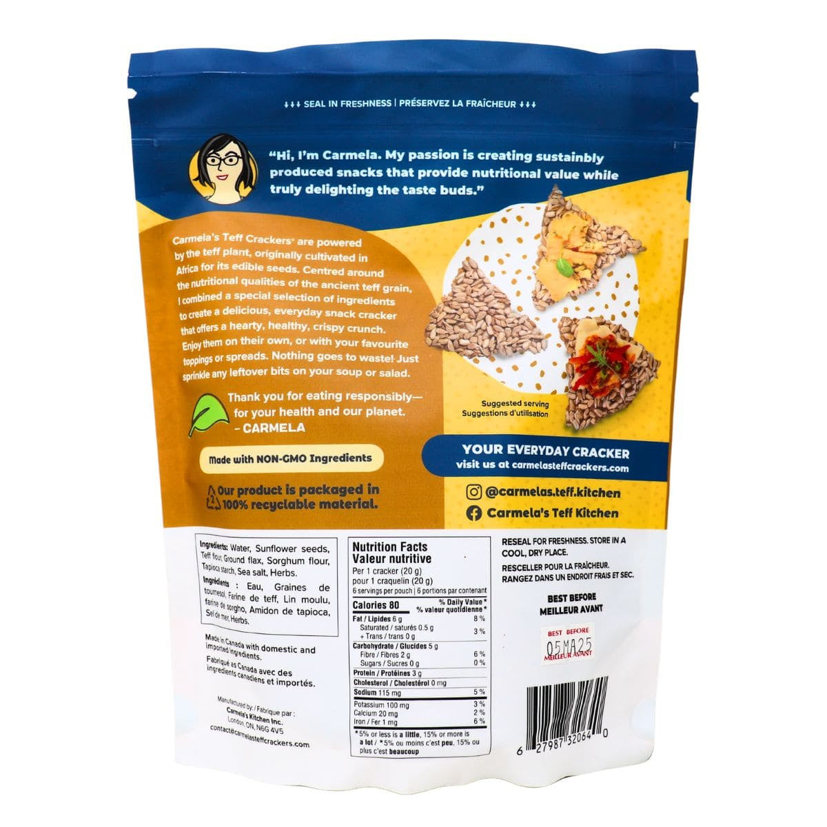 Carmela's Kitchen Original Baked Teff Crackers