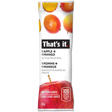 That's it. 1 Apple + 1 Mango Fruit Bar