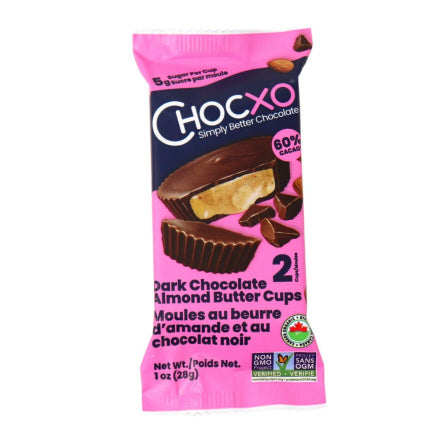 Chocxo 60% Dark Chocolate Almond Butter Cups