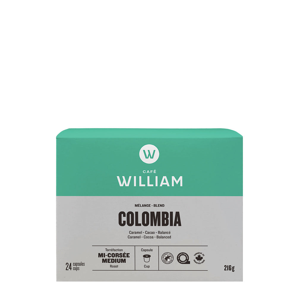 Cafe William Columbia Blend Medium Roast Coffee Pods