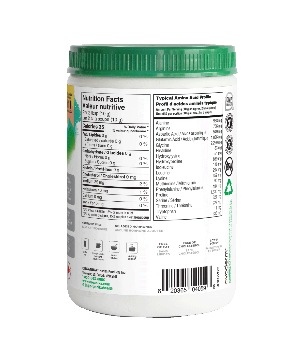 Organika Full Spectrum Collagen Types 1-3, 5, 10.