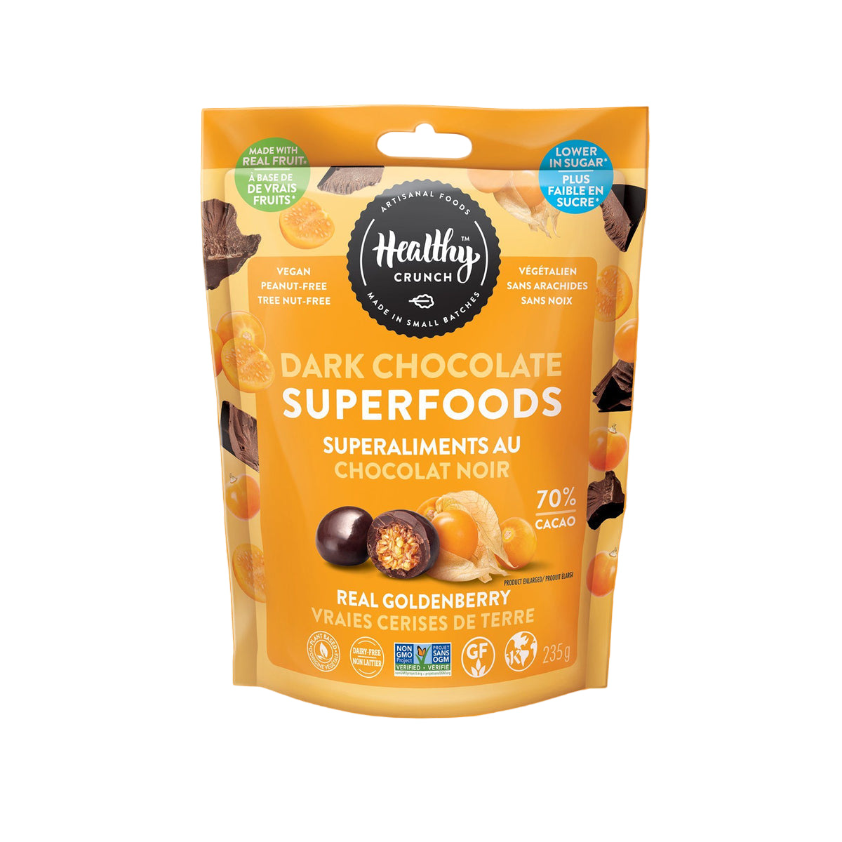 Healthy Crunch Vegan Dark Chocolate Real Goldenberry