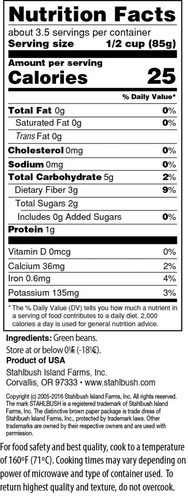 Stahlbush Organic Cut Green Beans