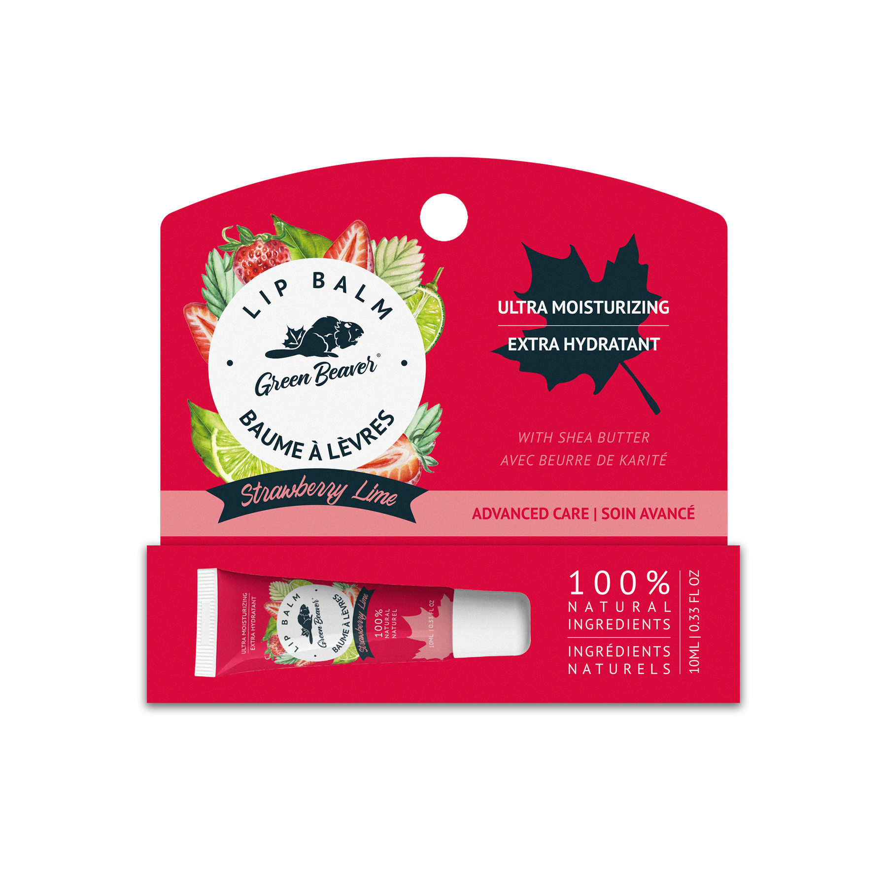 Green Beaver Strawberry Lime Lip Balm with Shea Butter