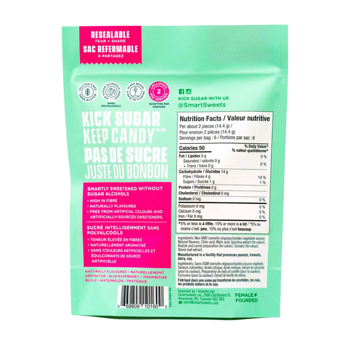 Smart Sweets Low-Sugar Lollipops