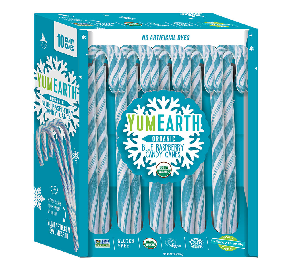 Yum Earth Organic Blue Raspberry Candy Canes