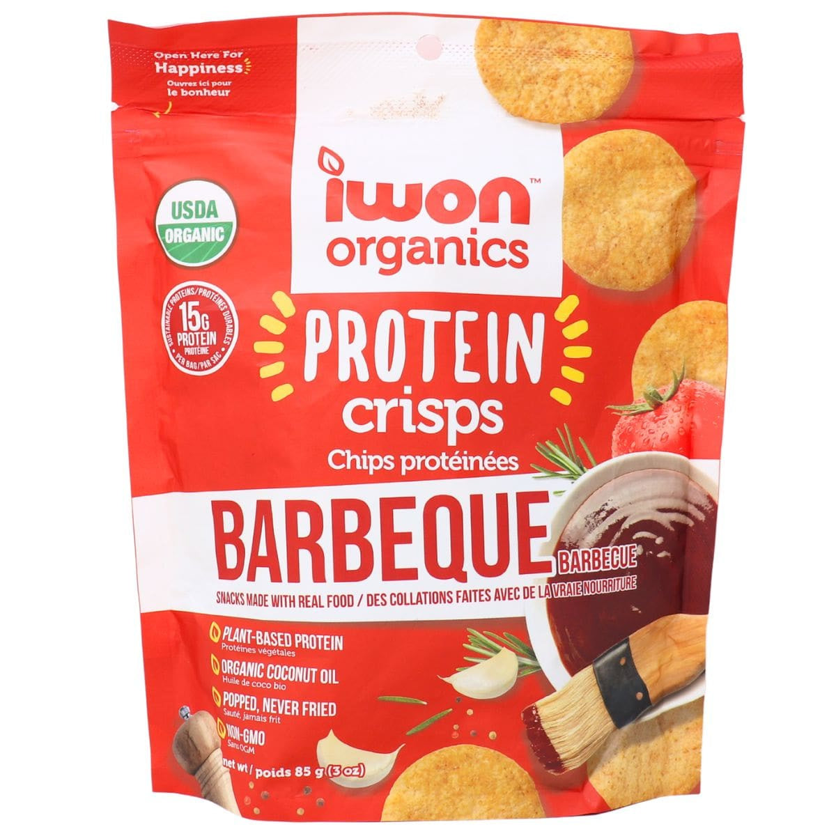 Iwon Organics Organic Barbque Protein Crisps