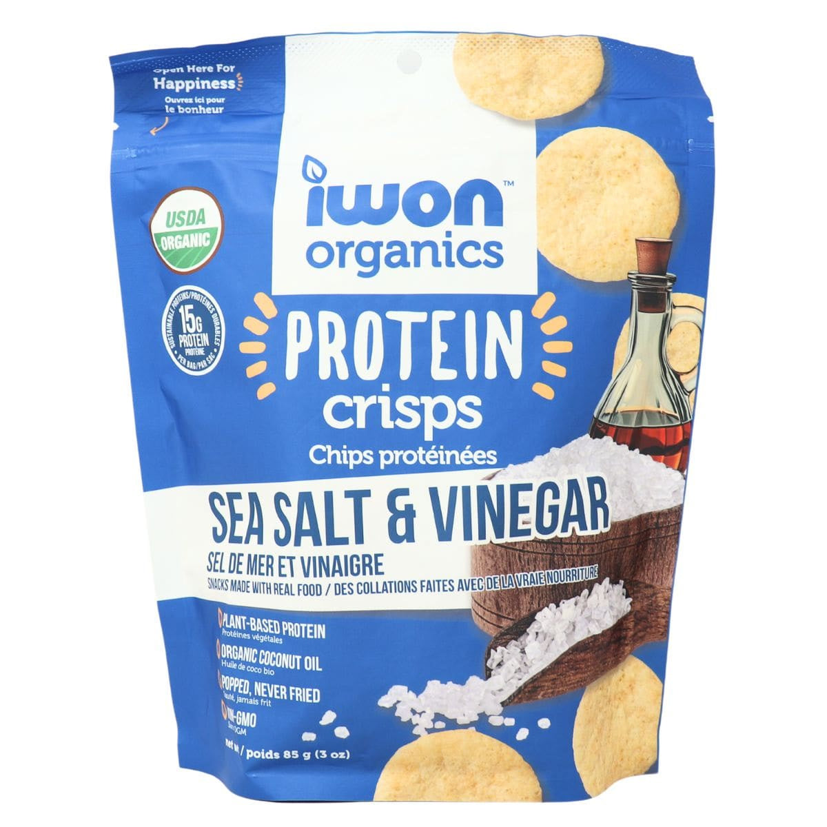 Iwon Organics Organic Sea Salt & Vinegar Protein Crisps