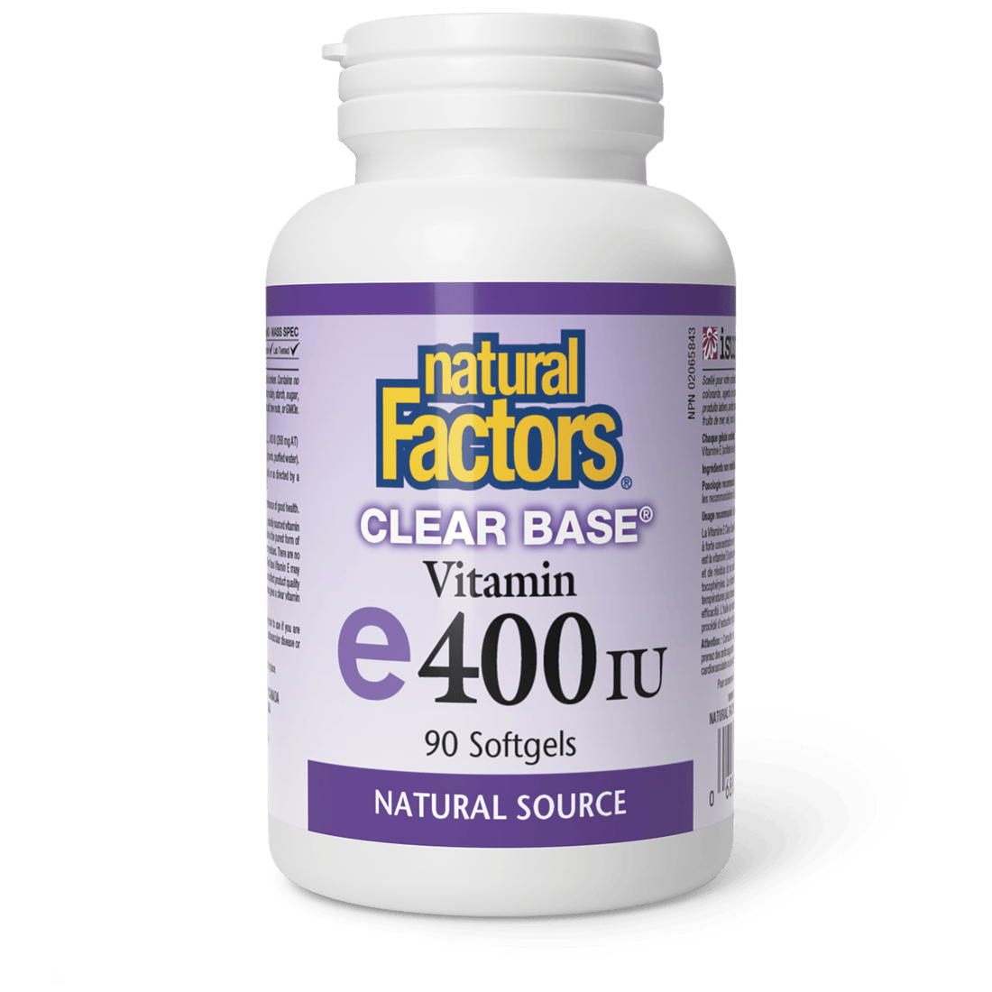 Natural Factors Vitamin E 400IU Clear Base