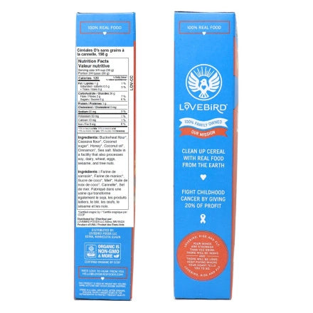 Lovebird Organic Grain-Free Cinnamon-O's Cereal